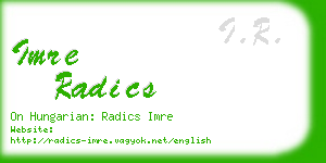 imre radics business card